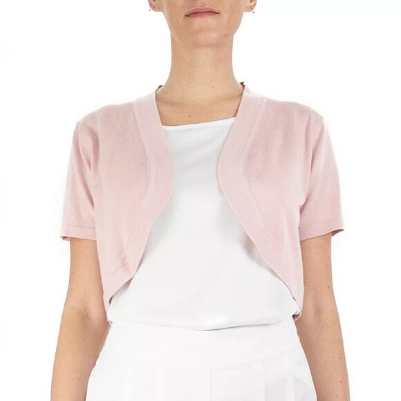 Women's Nina Leonard Open-Front Crop Bolero - Blush - Large - NWT - Picture 1 of 1